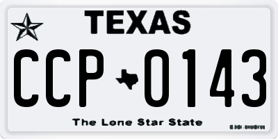 TX license plate CCP0143
