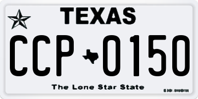 TX license plate CCP0150