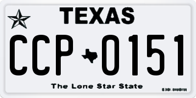 TX license plate CCP0151