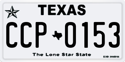 TX license plate CCP0153