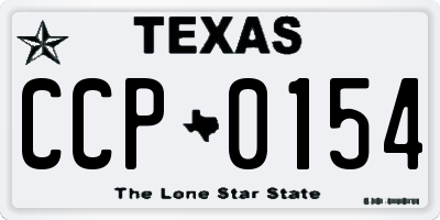TX license plate CCP0154