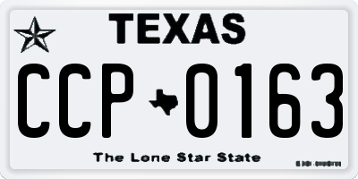 TX license plate CCP0163
