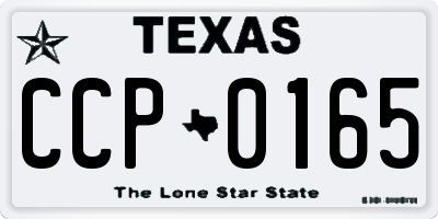 TX license plate CCP0165