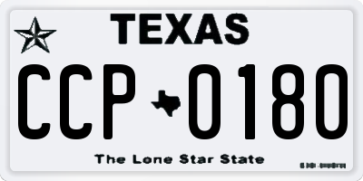 TX license plate CCP0180
