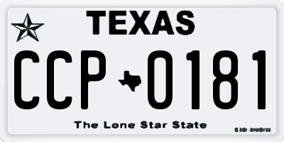 TX license plate CCP0181