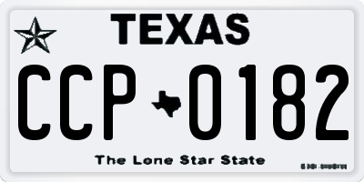 TX license plate CCP0182