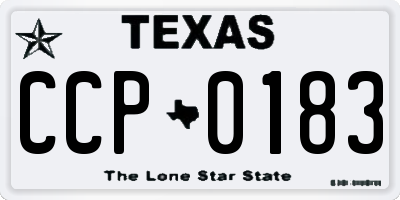 TX license plate CCP0183