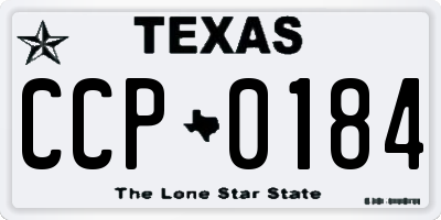 TX license plate CCP0184