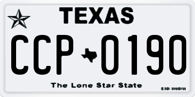 TX license plate CCP0190