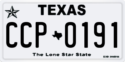 TX license plate CCP0191