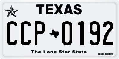 TX license plate CCP0192