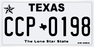 TX license plate CCP0198