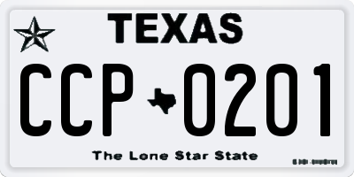 TX license plate CCP0201
