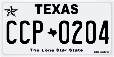 TX license plate CCP0204