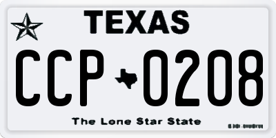 TX license plate CCP0208