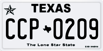 TX license plate CCP0209
