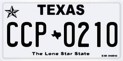 TX license plate CCP0210