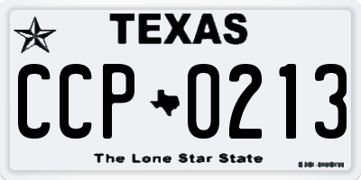 TX license plate CCP0213