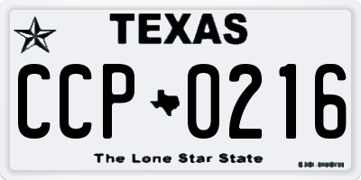 TX license plate CCP0216