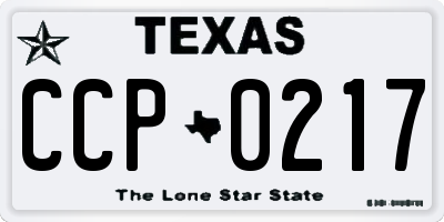 TX license plate CCP0217