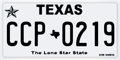 TX license plate CCP0219
