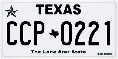 TX license plate CCP0221