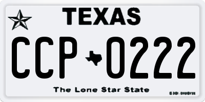 TX license plate CCP0222