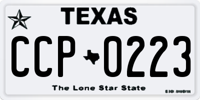 TX license plate CCP0223
