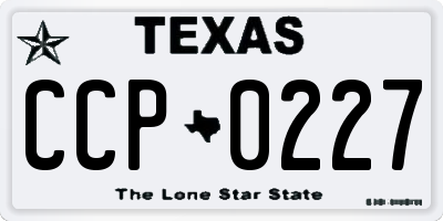 TX license plate CCP0227