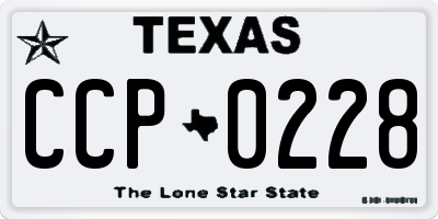 TX license plate CCP0228