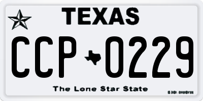 TX license plate CCP0229