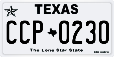 TX license plate CCP0230