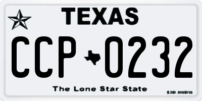TX license plate CCP0232