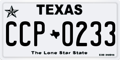TX license plate CCP0233