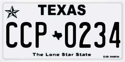 TX license plate CCP0234