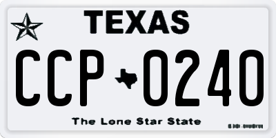 TX license plate CCP0240