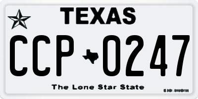TX license plate CCP0247