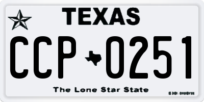 TX license plate CCP0251
