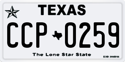 TX license plate CCP0259
