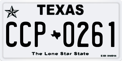 TX license plate CCP0261