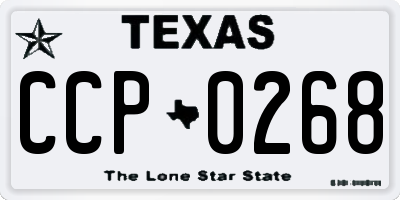 TX license plate CCP0268