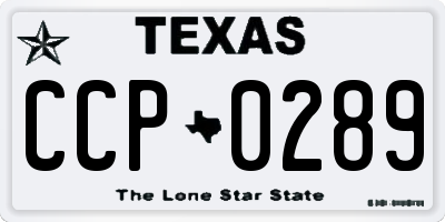 TX license plate CCP0289