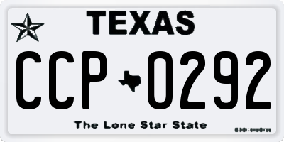 TX license plate CCP0292