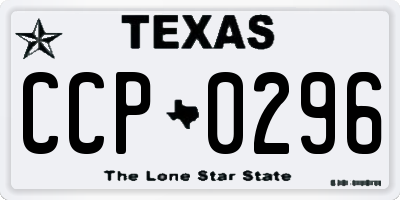TX license plate CCP0296