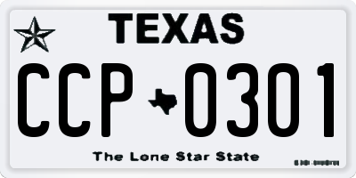 TX license plate CCP0301