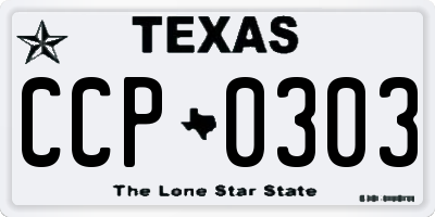 TX license plate CCP0303