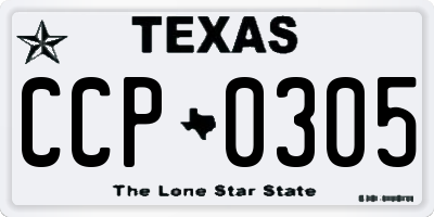 TX license plate CCP0305