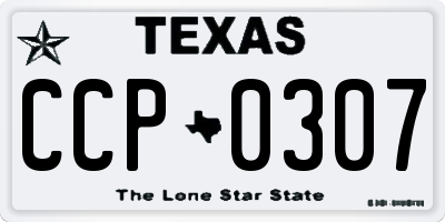 TX license plate CCP0307