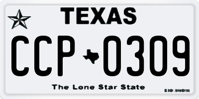 TX license plate CCP0309