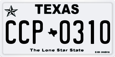 TX license plate CCP0310